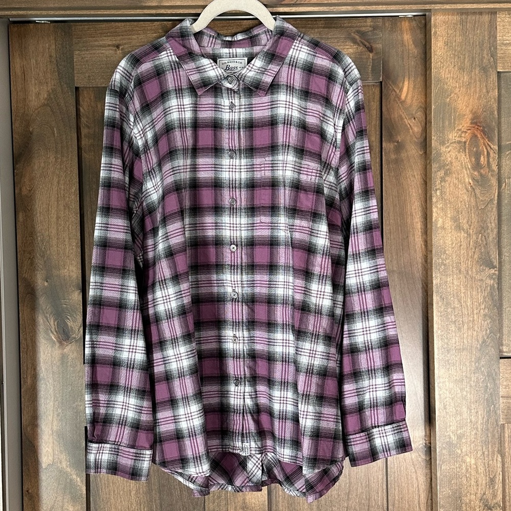 G.H. Bass & Co. Women’s Long Sleeve Brushed Flannel Tunic Shirt